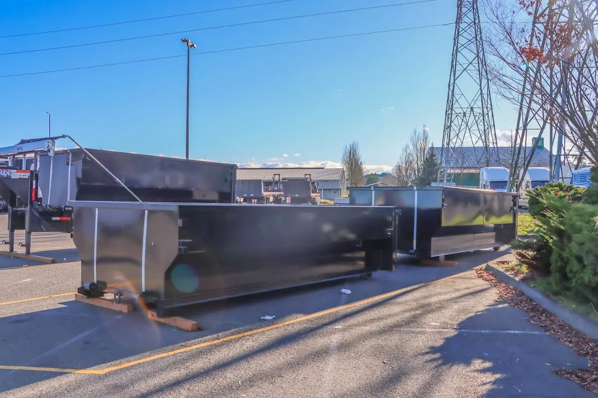 Roll-off dumpster ready for waste disposal at job site for 4 Yard Dumpster Rental in Elk City
